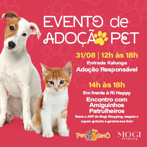 Mogi Shopping realiza evento de adoção pet e encontro com personagens caninos