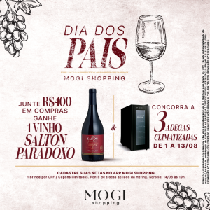 Mogi Shopping comemora Dia dos Pais com sorteio de adegas climatizadas