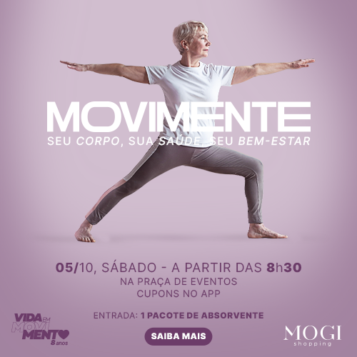 Projeto Vida em Movimento do Mogi Shopping completa 8 anos com aula especial no sábado